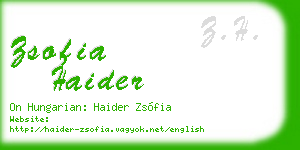 zsofia haider business card