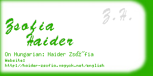 zsofia haider business card